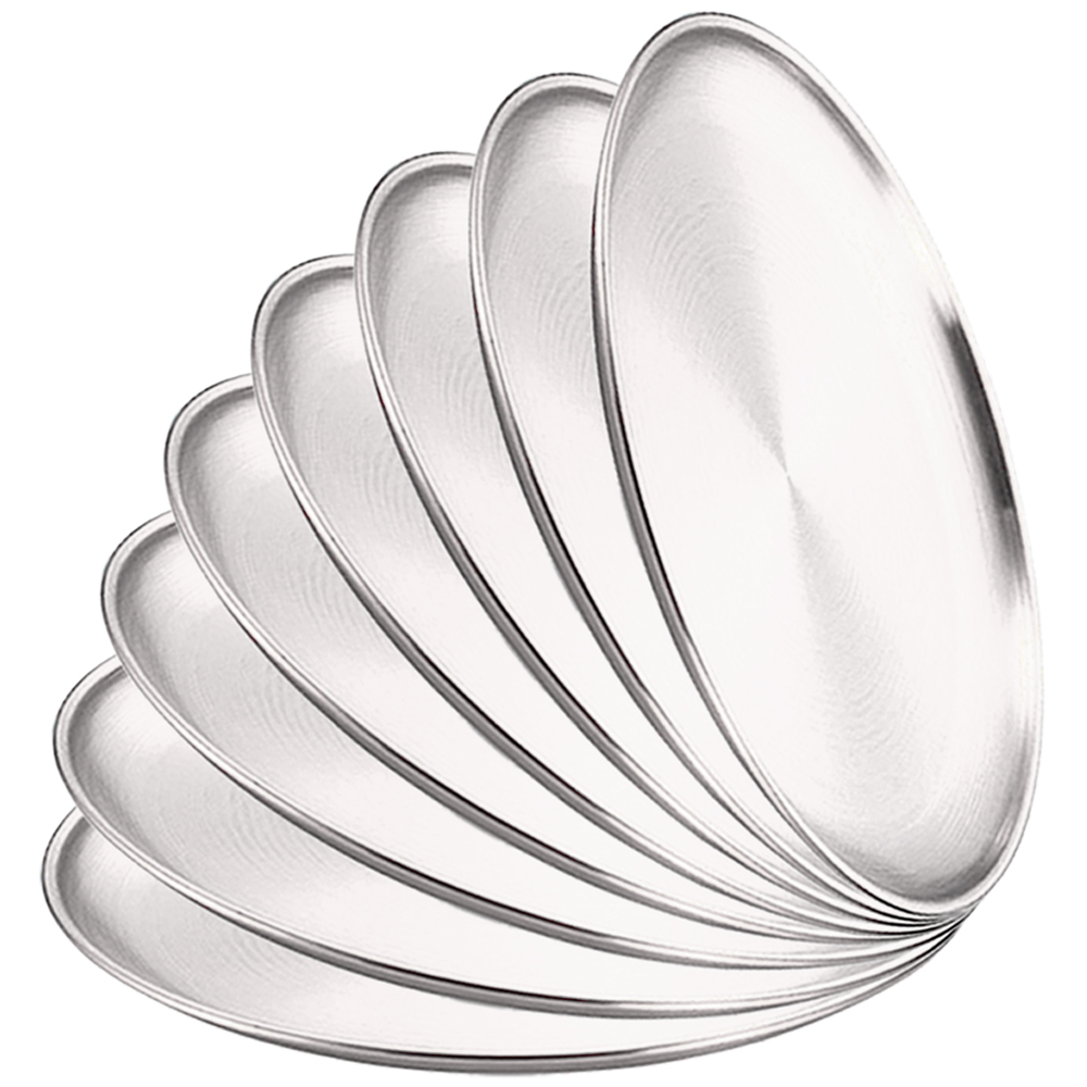 Camping Cooking Meals - 8 adet Metal Yemek Tabağı Paslanmaz