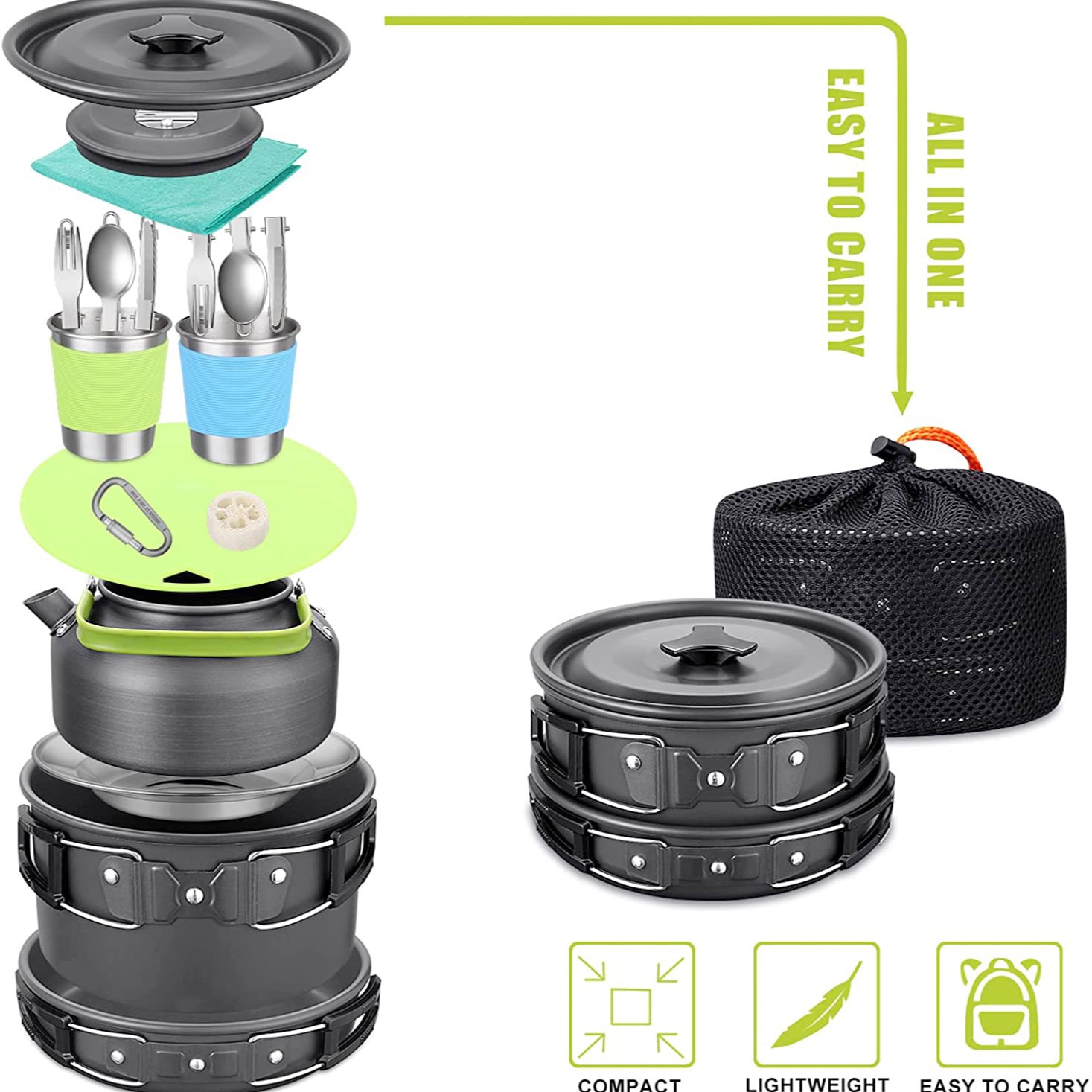 Komple 2-3 Kişilik Kamp Yemek  - Camping Cooking Easy incelemesi ve fiyatı