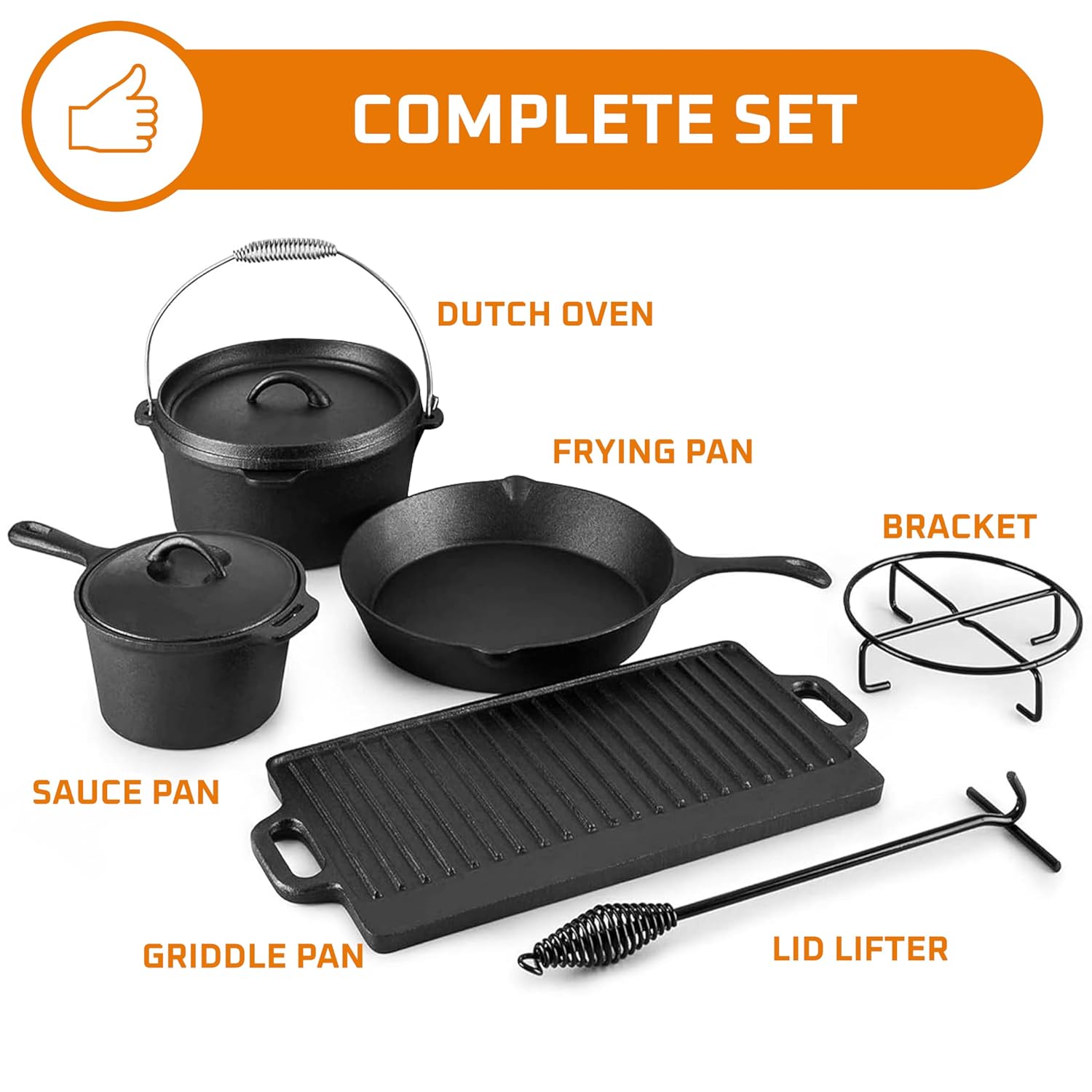 7 Parçalı Kamp Yemek Pişirme S - Camping Cooking Cast Iron incelemesi ve fiyatı